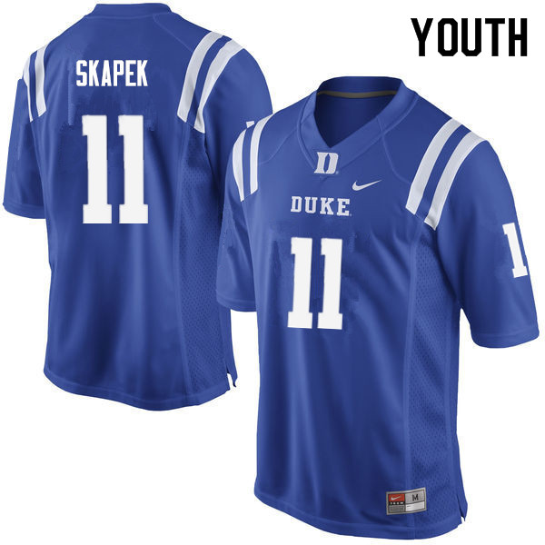 Youth #11 Tim Skapek Duke Blue Devils College Football Jerseys Sale-Blue